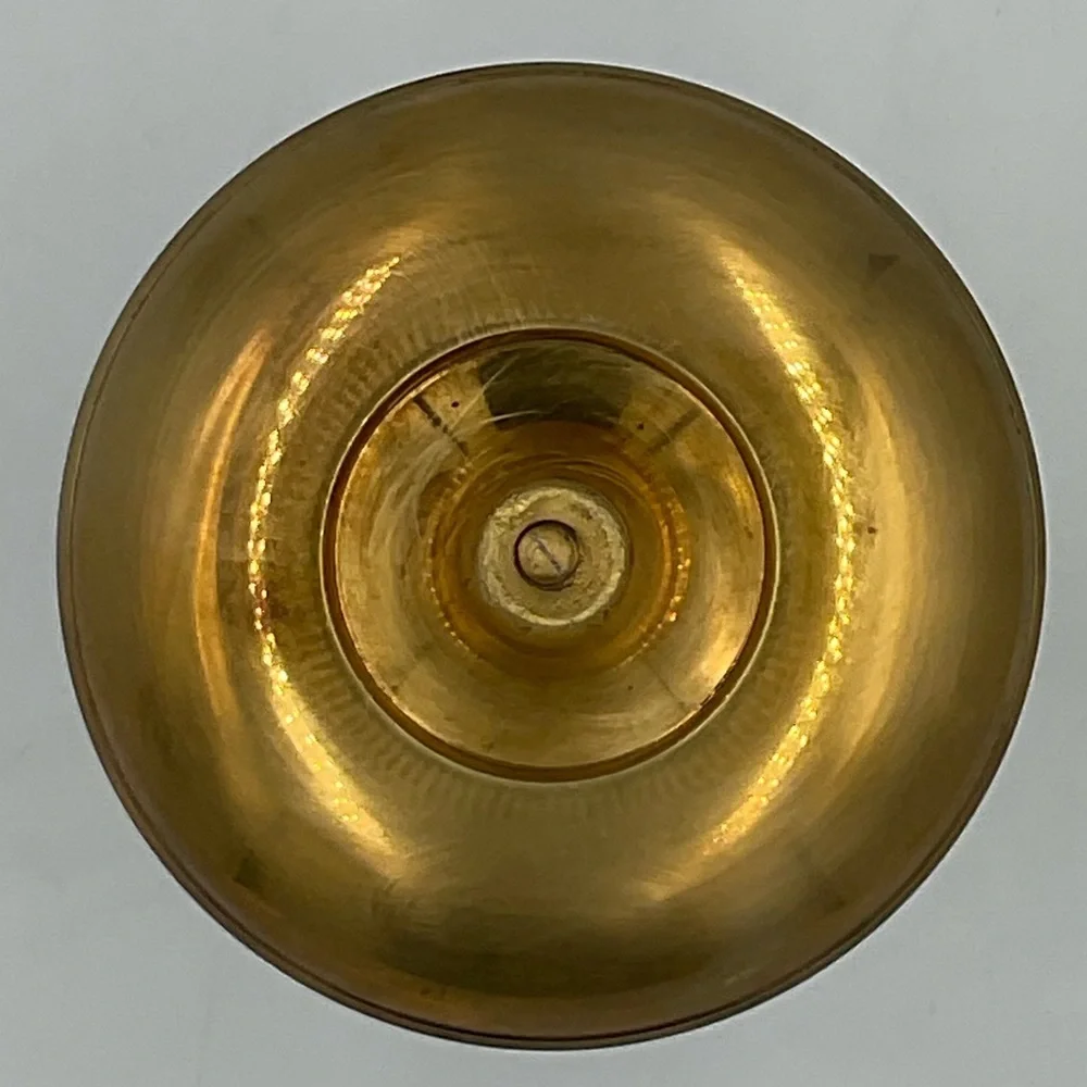 Vintage MCM Brass Candlestick Holder with Drip Tray